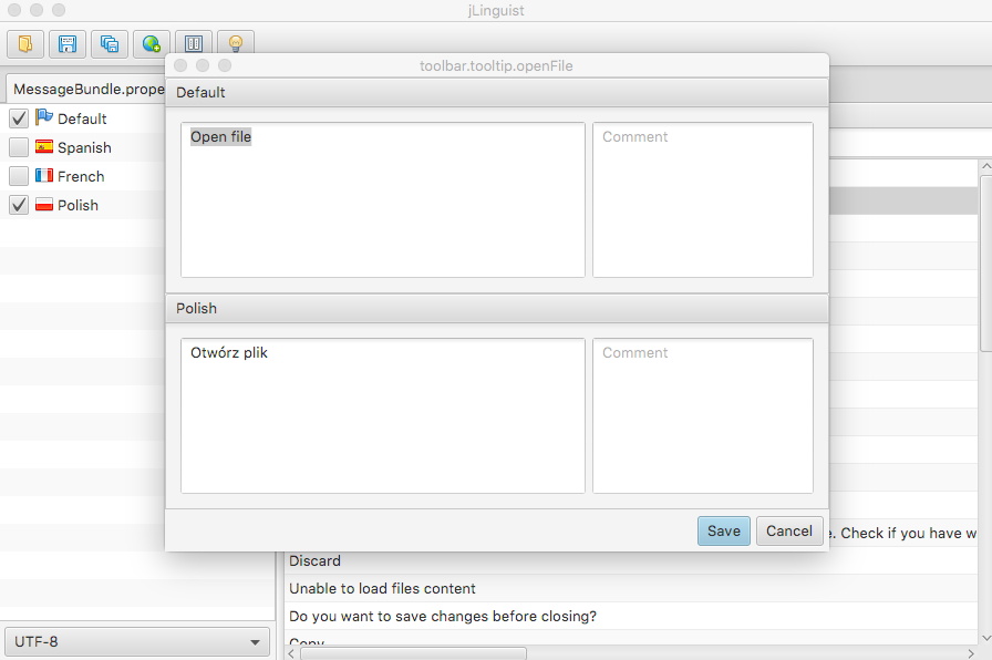 jLinguist multiline editor