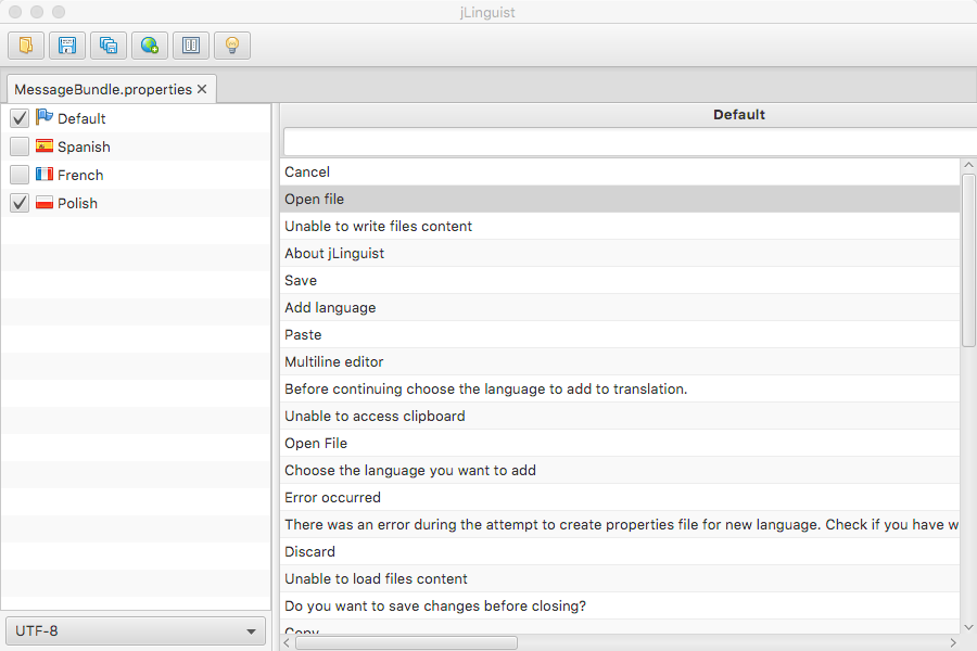 jLinguist main window